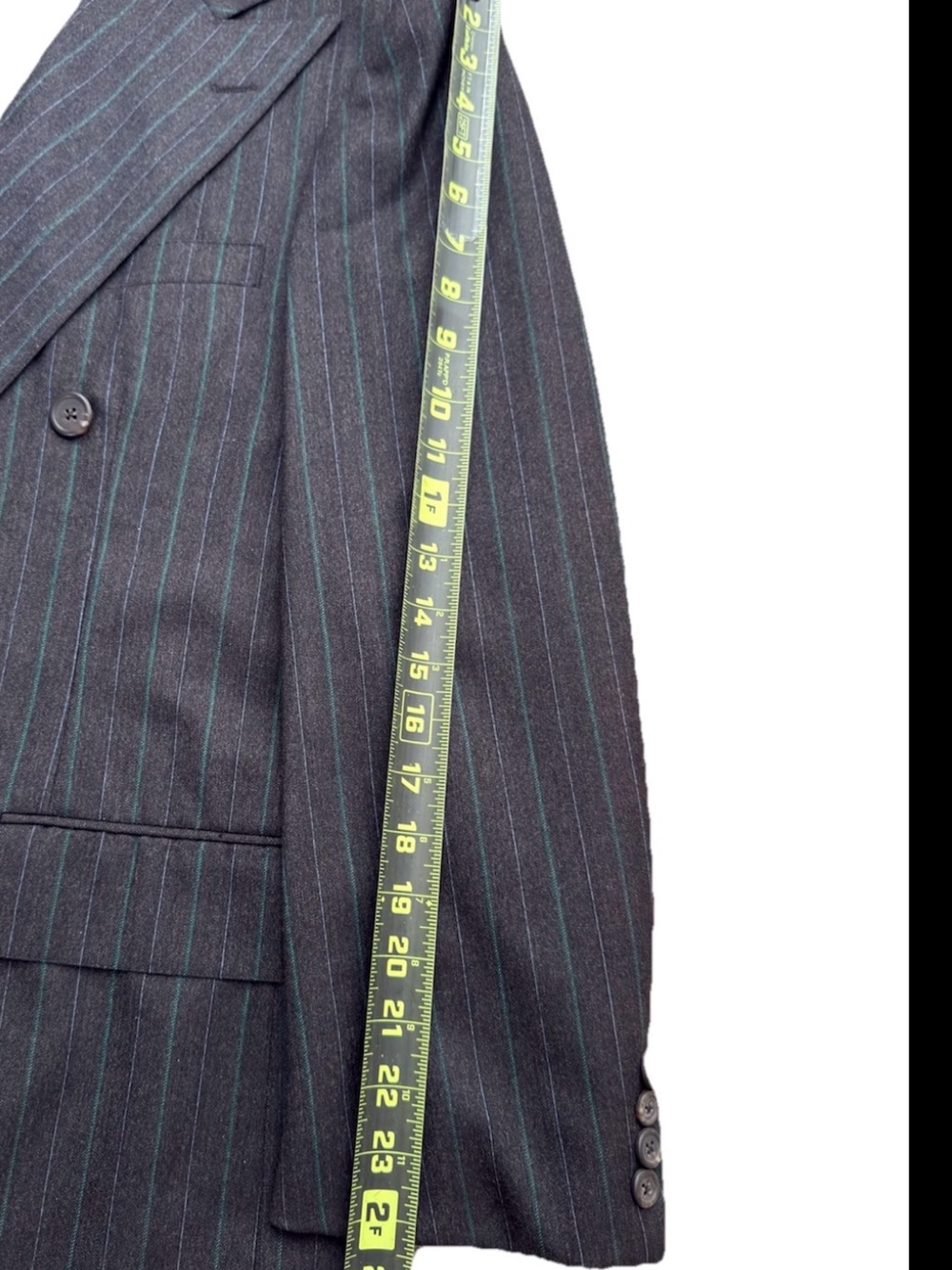 Vintage Polo Ralph Lauren Suit Jacket 43R Double Breasted Pinstripe USA Neiman - Picture 6 of 8